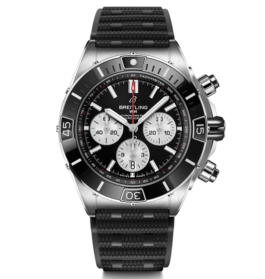 Breitling Super Chronomat B01 44 Black Rubber Strap
