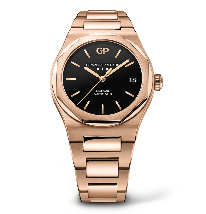 Girard-Perregaux Laureato 42mm Watch with Pink Gold Bracelet