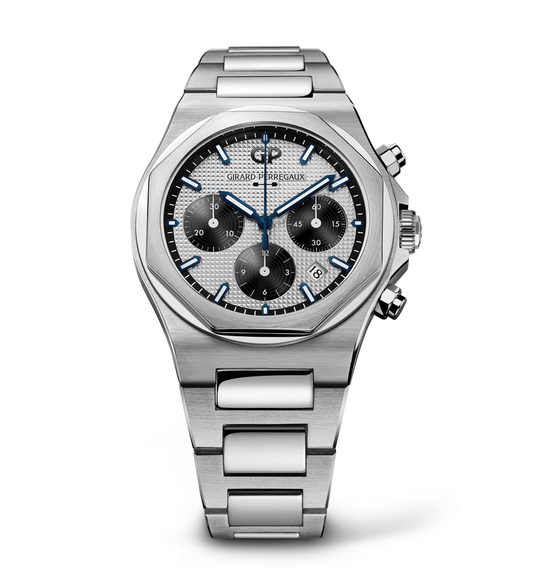 Girard-Perregaux Laureato Chronograph 42mm Watch with Silver and Black Dial