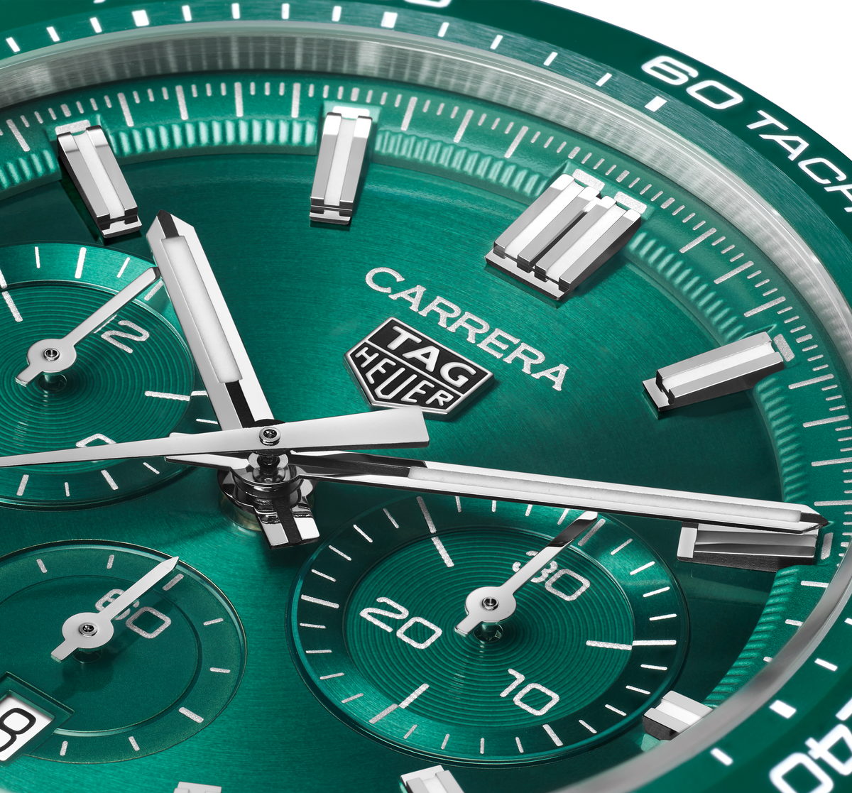 TAG Heuer Carrera Chronograph Watch with a Green Dial