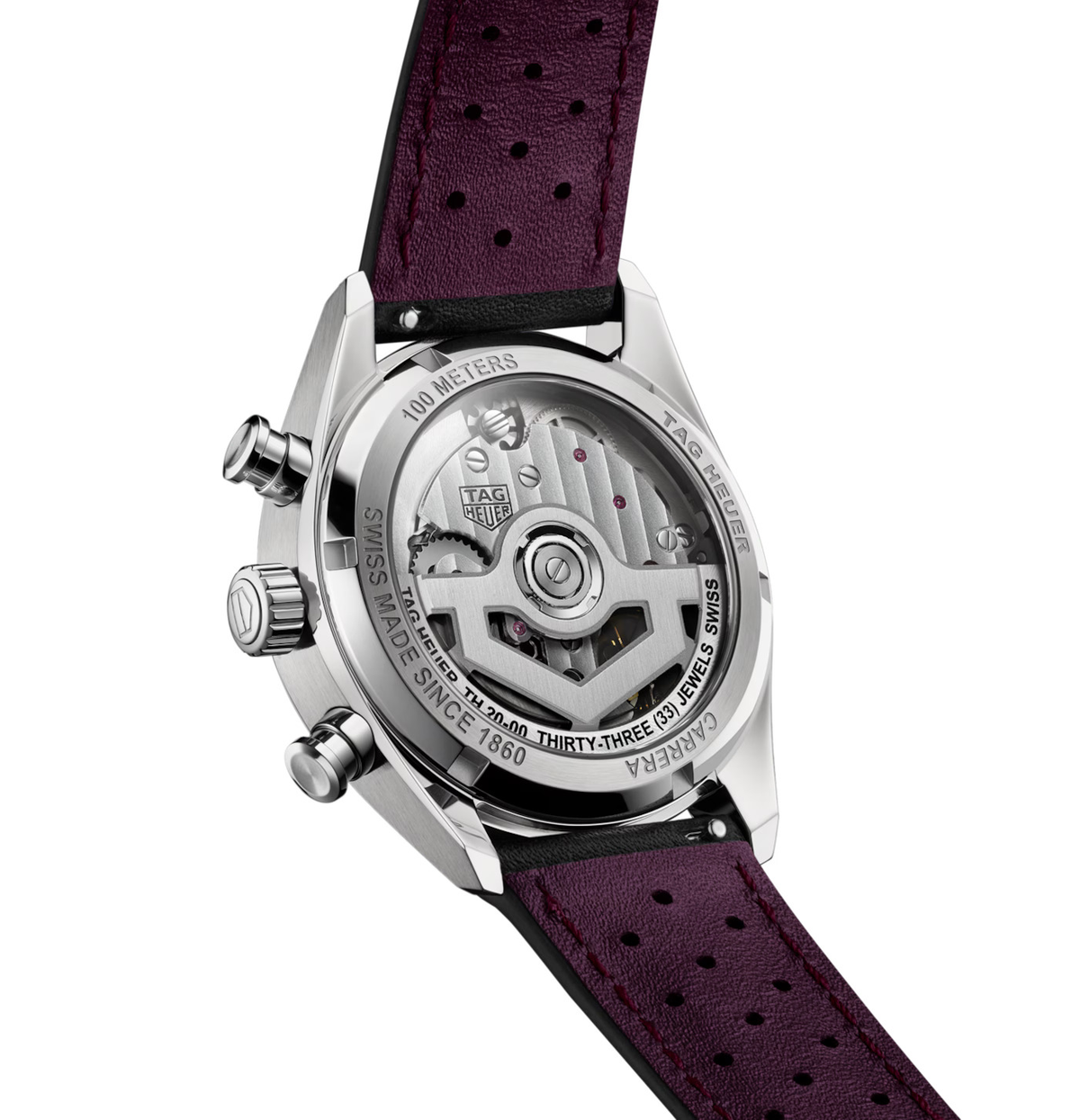 TAG Heuer Carrera Chronograph Watch with Black Leather Strap