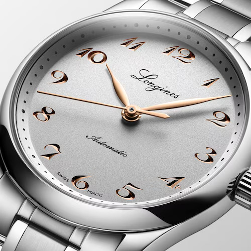 Longines Master 34mm Watch with Pink Hands