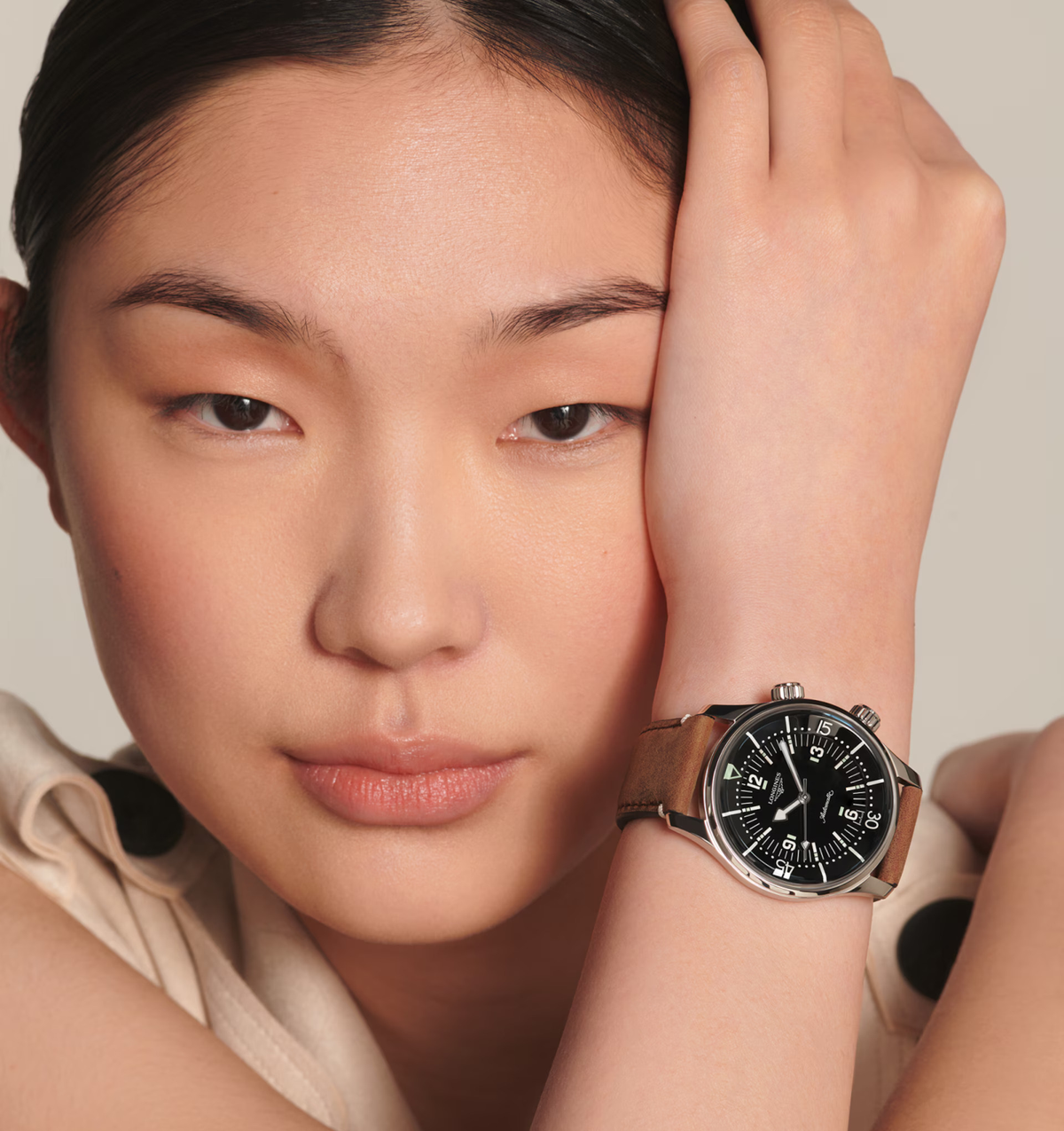 Longines Legend Diver 39mm Watch with Leather Strap