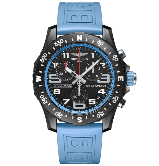 Breitling Professional Endurance Pro 44 Watch with Light Blue Rubber Strap