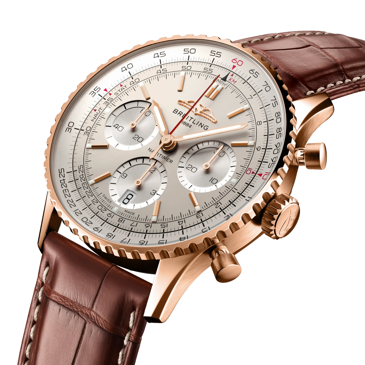 Breitling Navitimer B01 Chronograph 41 Watch with Leather Strap