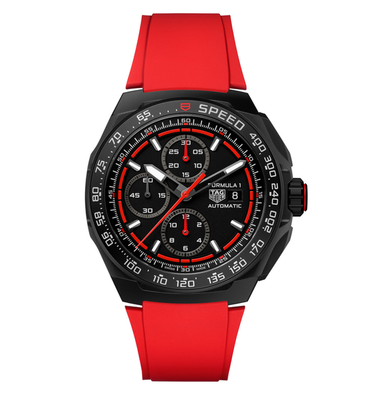 TAG Heuer Formula 1 Chronograph Watch with Red Rubber Strap