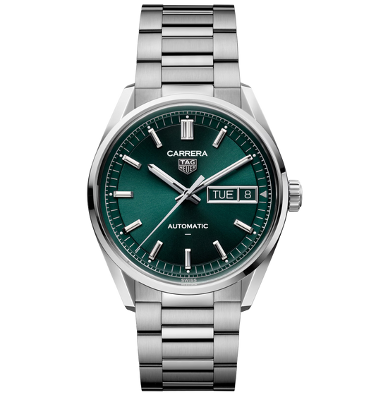 TAG Heuer Carrera Day-Date Watch with Deep Green Dial