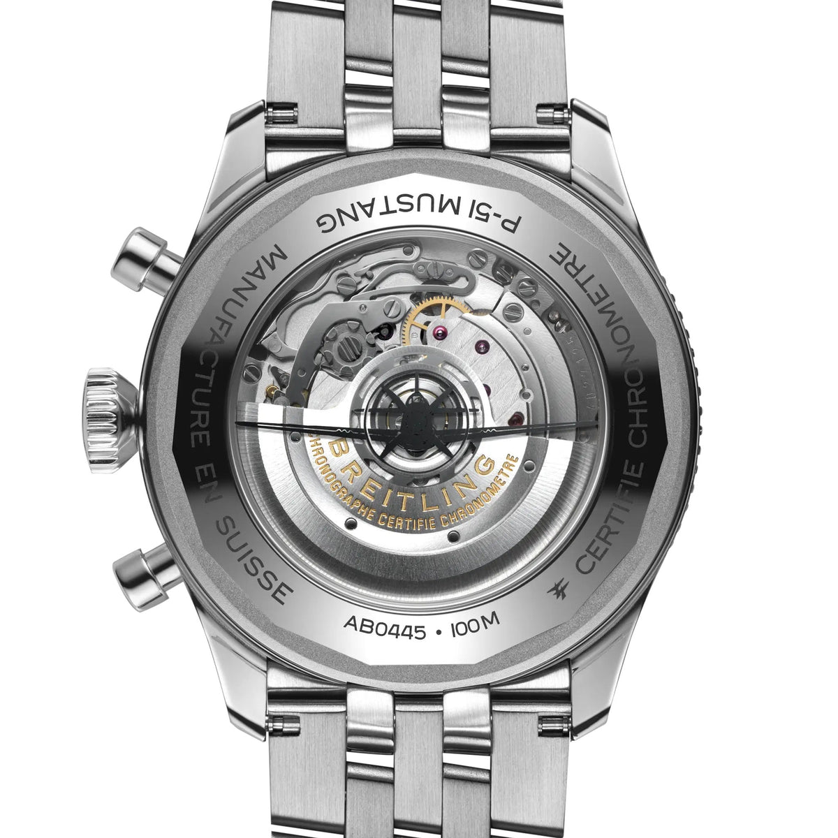 Breitling Super AVI B04 Chronograph GMT 46 P-51 Mustang Watch with Stainless Steel Bracelet