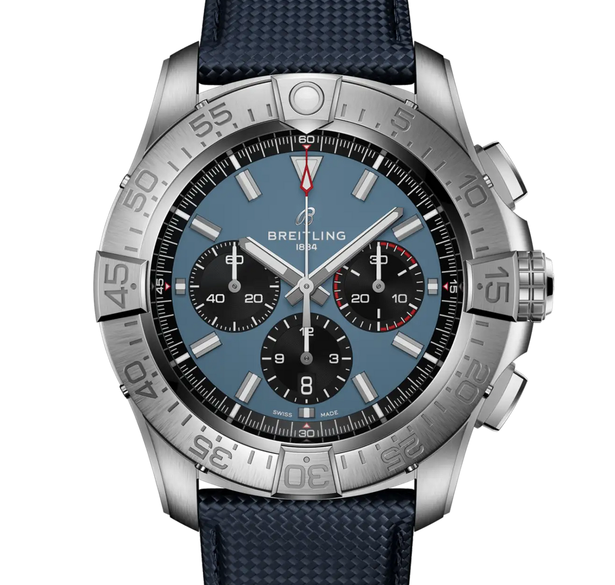 Breitling Super Avenger B01 Chronograph 46 Watch with Blue Leather Strap